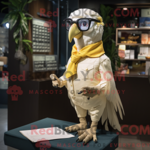 Mascotte de perroquet beige...
