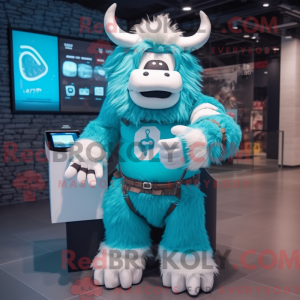 Disfraz de mascota Cyan Yak...
