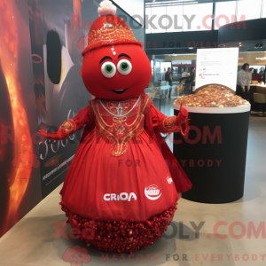 Rød Biryani maskot kostume...