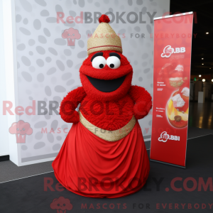 Rød Biryani maskot kostume...
