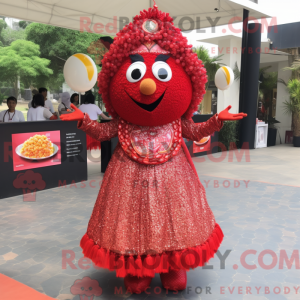 Red Biryani mascot costume...