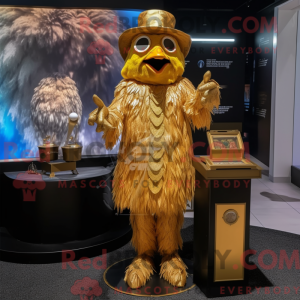 Gold Scarecrow mascot...