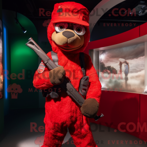 Red Sniper maskot kostume...