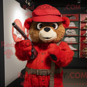 Red Sniper maskot kostume...