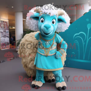 Turkis Ram-maskotdraktfigur...