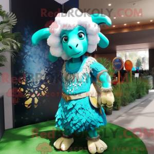 Turkis Ram maskot kostume...