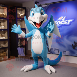 Sky Blue Pterodactyl maskot...