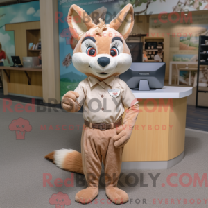 Tan Fox maskotdraktfigur...