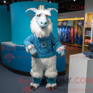Cyan Angora Goat maskot...