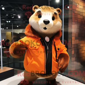 Oranje fret mascottekostuum...