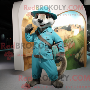 Cyan Mongoose Maskottchen...