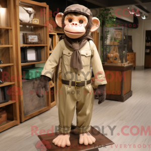 Tan chimpanse maskot...