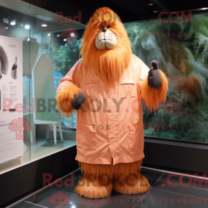 Peach Sasquatch mascot...