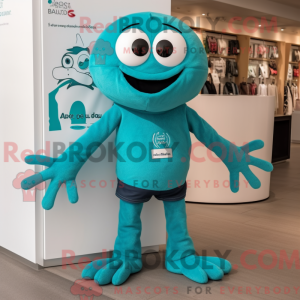 Teal Spider Maskottchen...