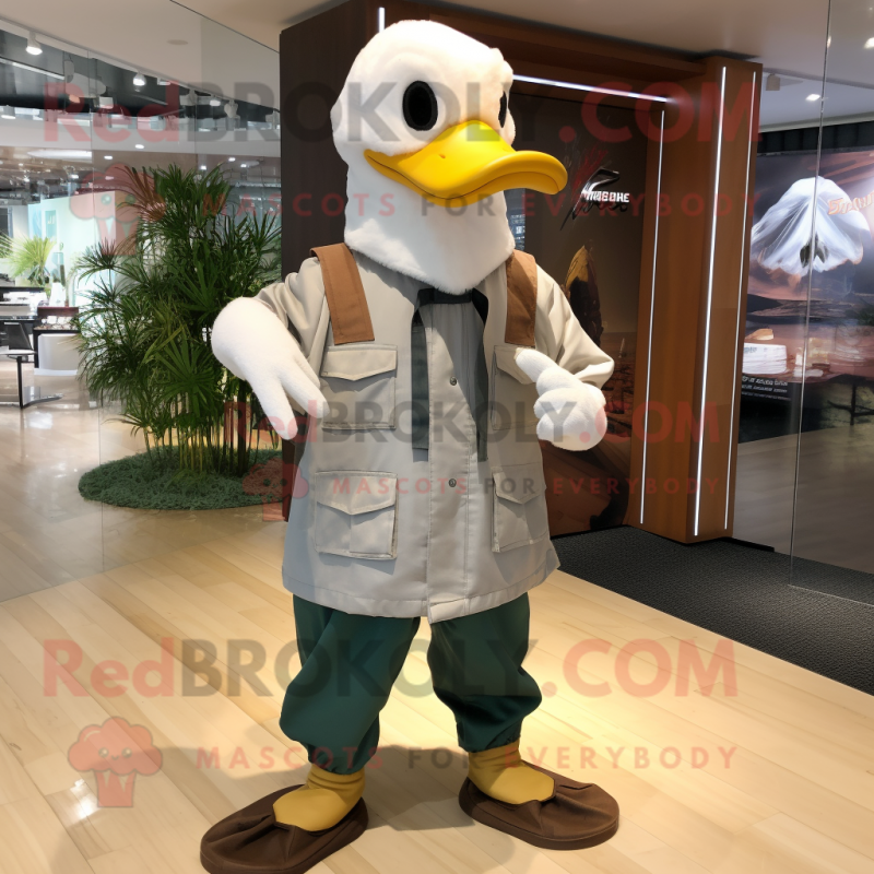 nan Goose mascot costume character dressed with a Cargo Shorts and Gloves nan Goose mascot costume character dressed with a Cargo Shorts and Gloves