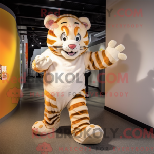 Creme Tiger maskot kostume...