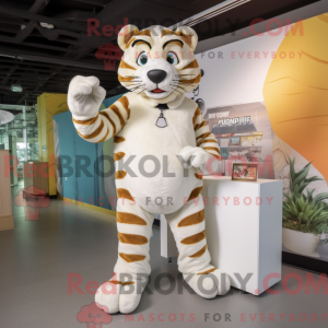 Creme Tiger maskot kostume...