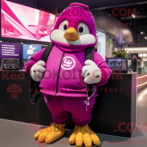 Magenta Penguin mask drakt...