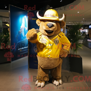Gold Bison maskot kostyme...