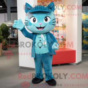 Máscara de gato ciano com...