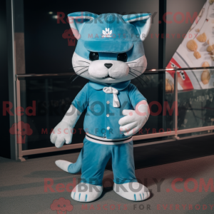 Máscara de gato ciano com...