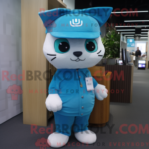 Maskotka Cyan Cat jest...