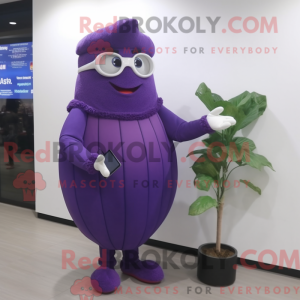 Aubergine maskot kostume...