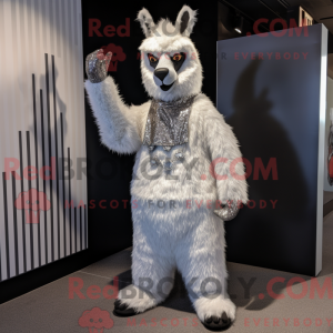 Sølv lama maskot drakt...