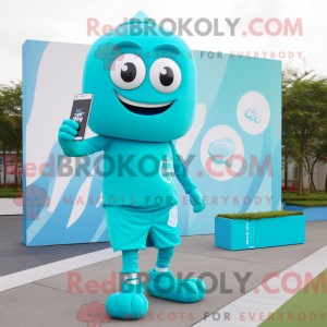 Cyan Phone Maskottchen...