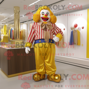 Goldener Clown Maskottchen...