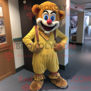 Goldener Clown Maskottchen...
