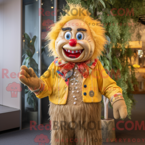 Goldener Clown Maskottchen...