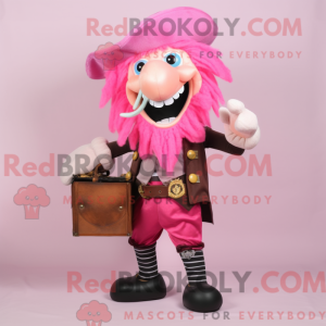 Pink Pirate maskot kostume...