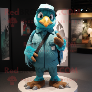 Cyan Hawk mascotte kostuum...