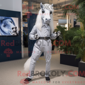 Sølvheste maskot kostume...