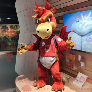 Red Dragon-maskotdraktfigur...
