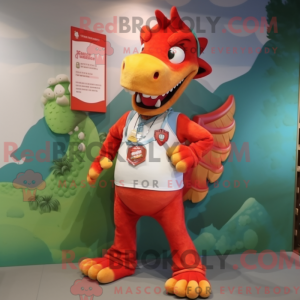 Red Dragon-maskotdraktfigur...