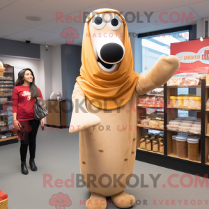 Tan Hot Dogs maskot kostume...