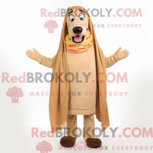 Tan Hot Dogs mascot costume...