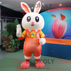 Peach Rabbit Maskottchen...