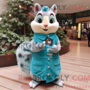 Turquoise Squirrel mascot...