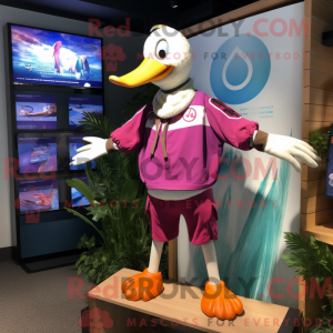 Magenta Goose Maskottchen...