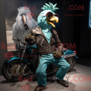 Turquoise Chicken mascot...