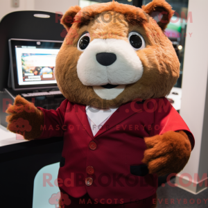 Maroon marsvin maskot...