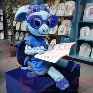 Blue Ram maskotdraktfigur...
