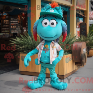 Turkis rejer Scampi maskot...