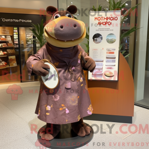 Brown Hippopotamus mascot...