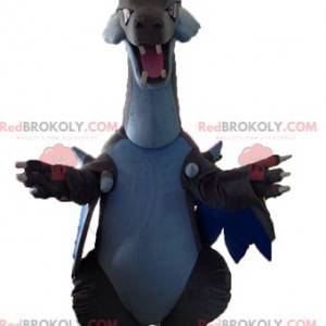 Very impressive white and blue gray dragon mascot -
