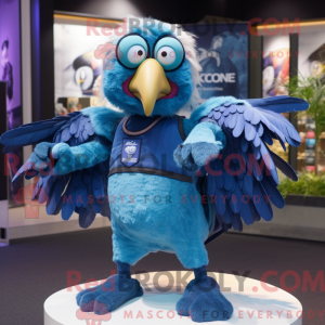 Blue Vulture maskot kostume...