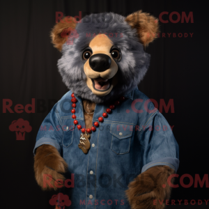 Maroon brillebjørn maskot...